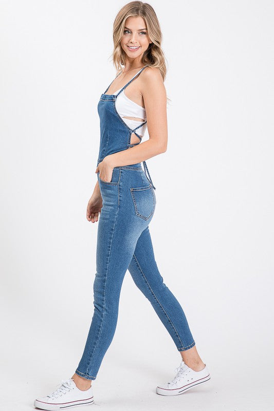 BACKLESS DRAWSTRING SKINNY JUMPSUIT