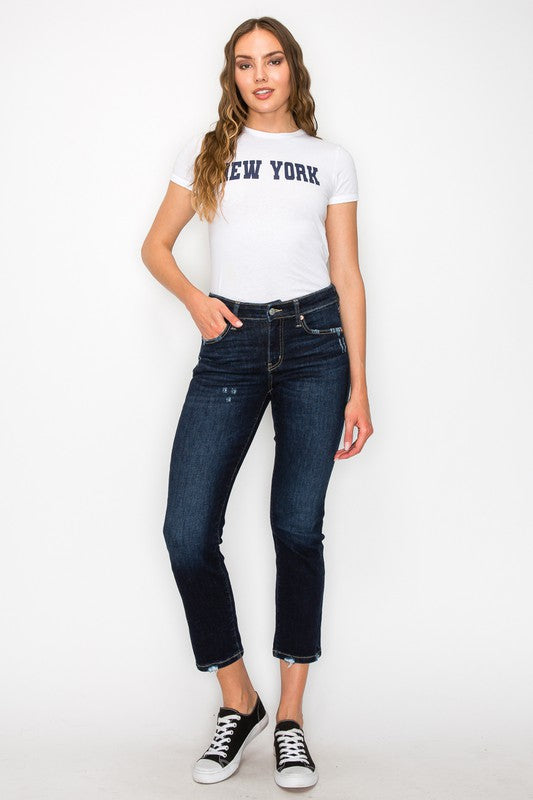 HIGH RISE SKINNY STRAIGHT JEANS