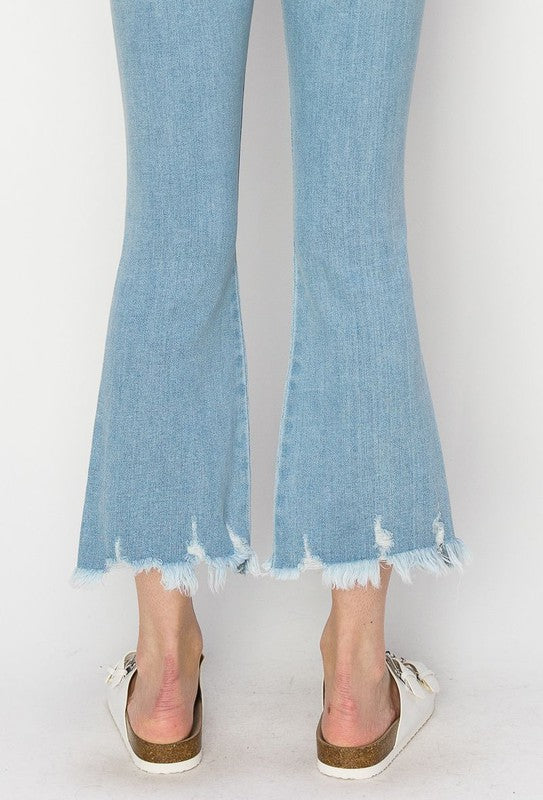 HIGH RISE CROP FLARE JEANS