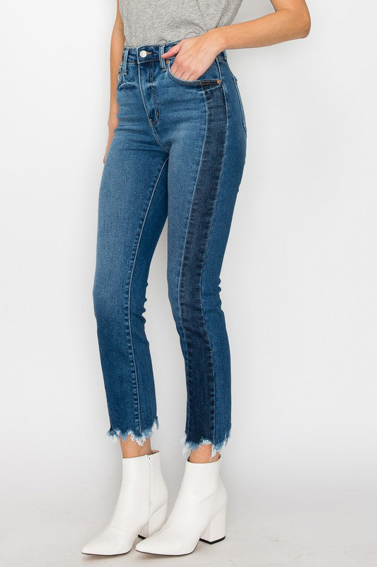 HIGH RISE SLIM STRAIGHT JEANS