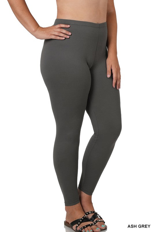 PLUS BRUSHED DTY MICROFIBER FULL LENGTH LEGGINGS