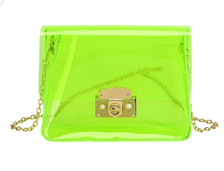 Candy Color Transparent PVC Small Jelly Chain Crossbody Bags The Type Of Chain Is Random