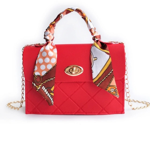 Attractive Silk Scarf Rhombus Lattice Handbags