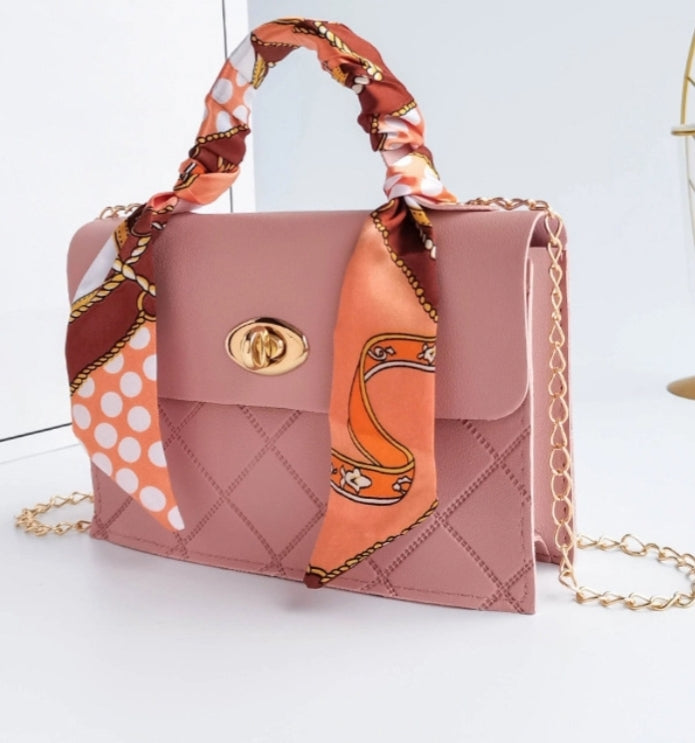 Attractive Silk Scarf Rhombus Lattice Handbags