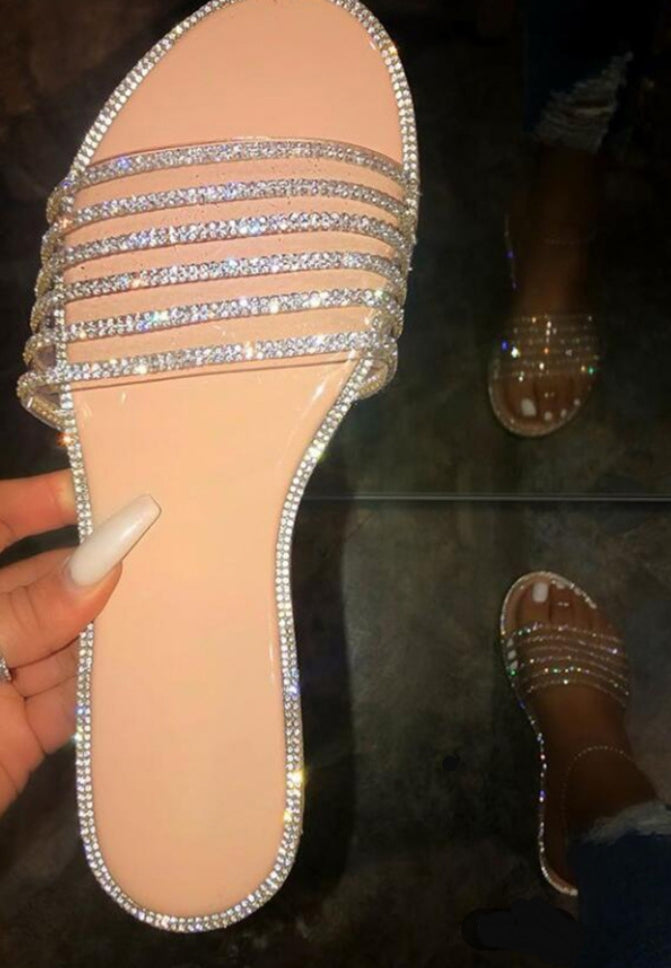 Rhinestone Flat Beach Stylish Slippers