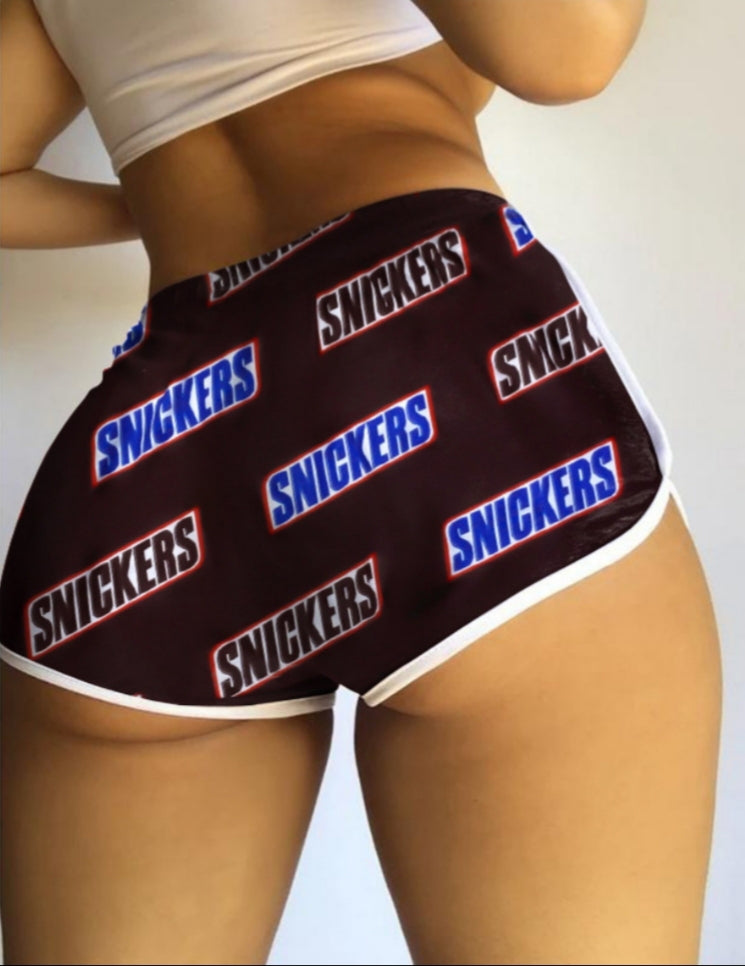 Women’s Sexy Shorts Letters Printed Stretch Fit Bottoms Athletic Sports Leggings Sleepwear, Clubwear, Home wear