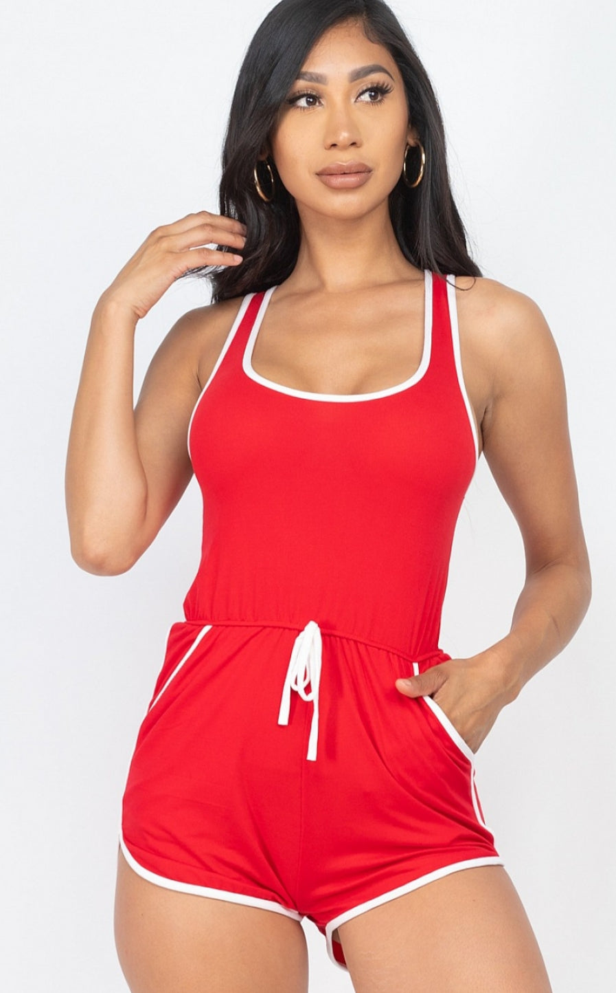 RACER BACK LINE TRIM ROMPER