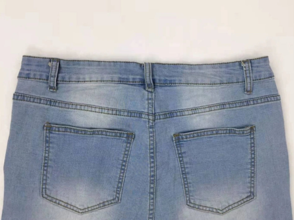 Women Sexy Hole Bermuda Destroyed Ripped Denim Shorts