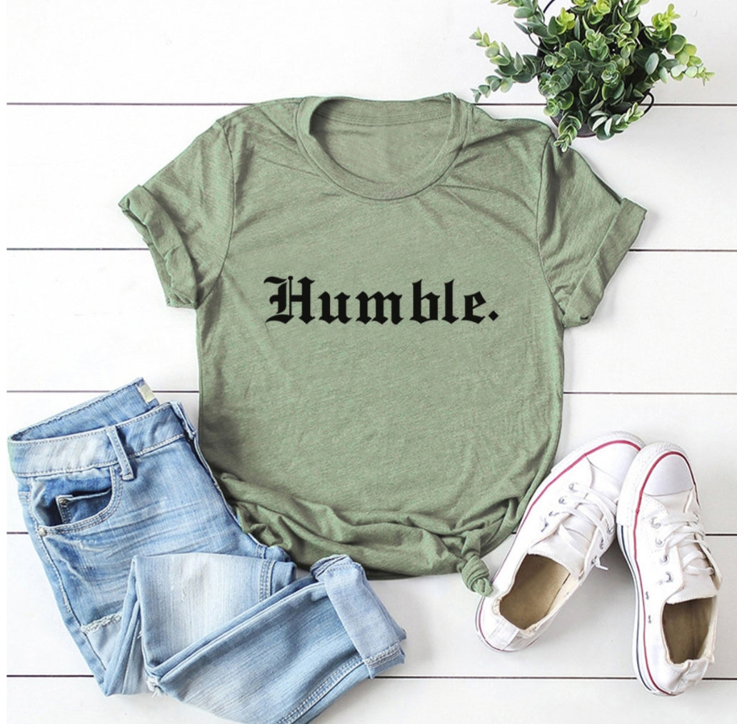 Short Sleeve Letter Shirt "Humble"