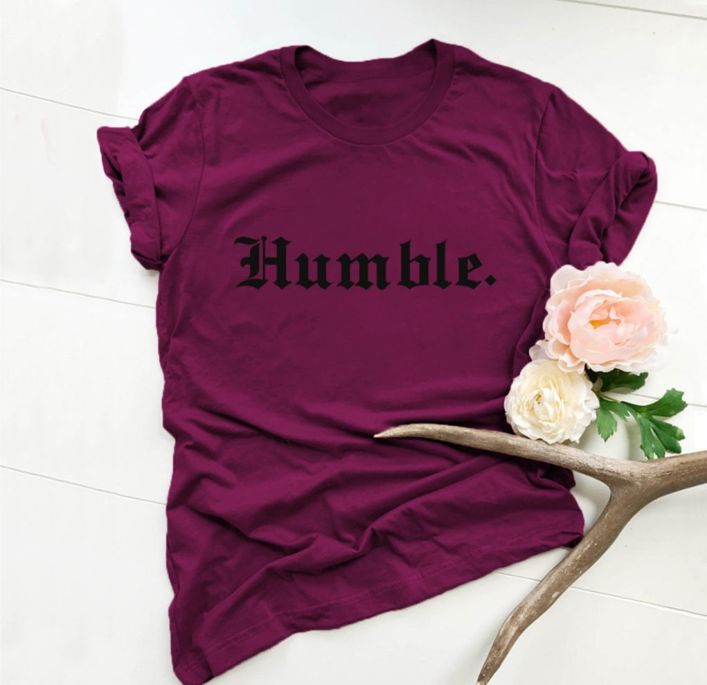 Short Sleeve Letter Shirt "Humble"