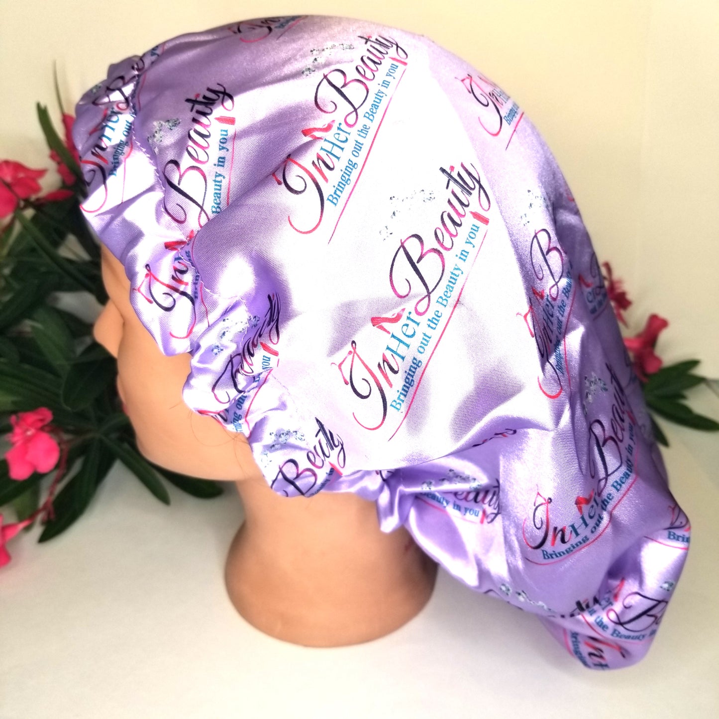 Adjustable/Reversible Large Satin Cap For Women Sleepwear. Customize Signature Bonnet (InHerBeauty)