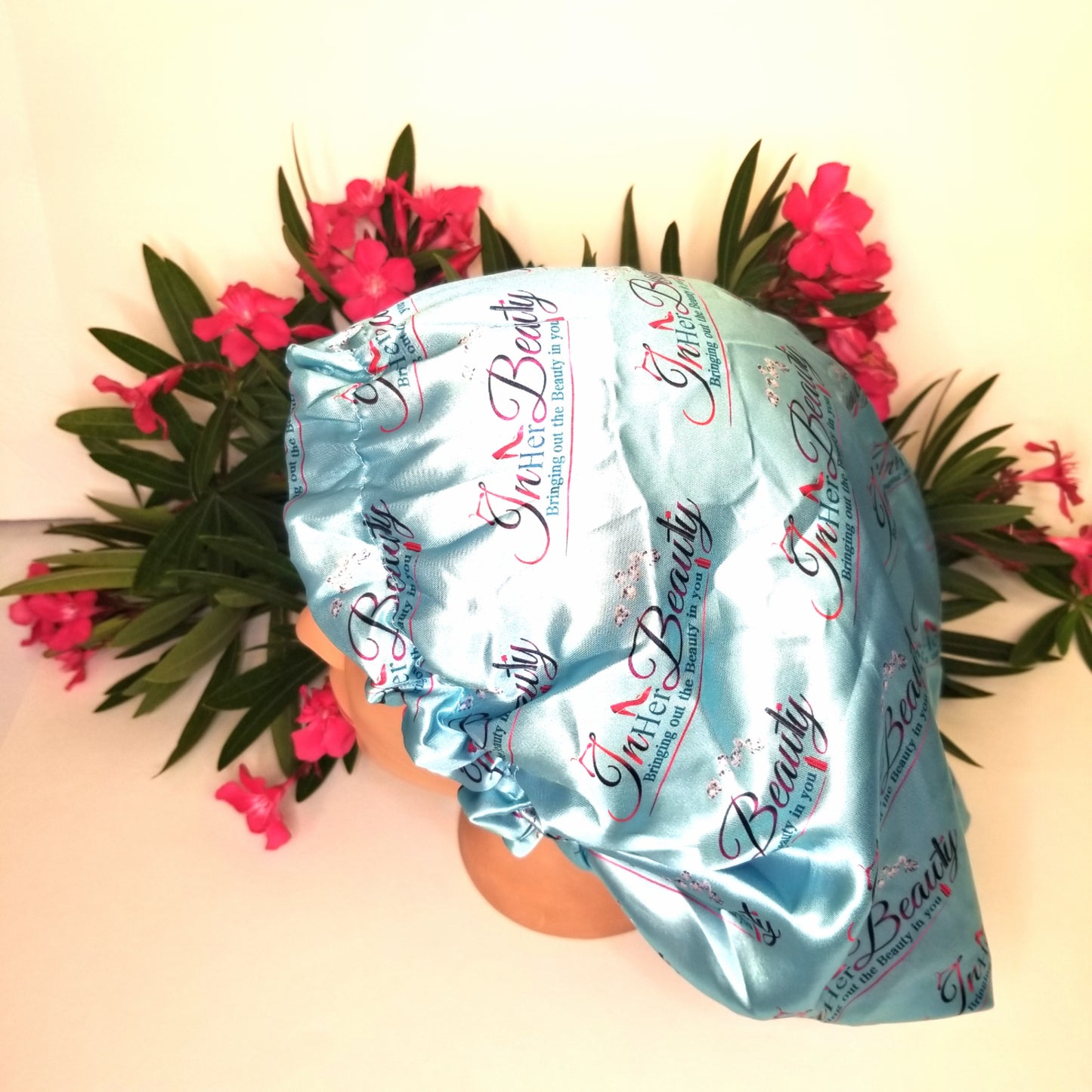 Adjustable/Reversible Large Satin Cap For Women Sleepwear. Customize Signature Bonnet (InHerBeauty)