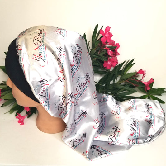 Extra Long Satin Sleepwear Bonnet For Women. Customize Signature Bonnet (InHerBeauty)