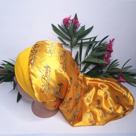 Extra Long Satin Sleepwear Bonnet For Women. Customize Signature Bonnet (InHerBeauty)