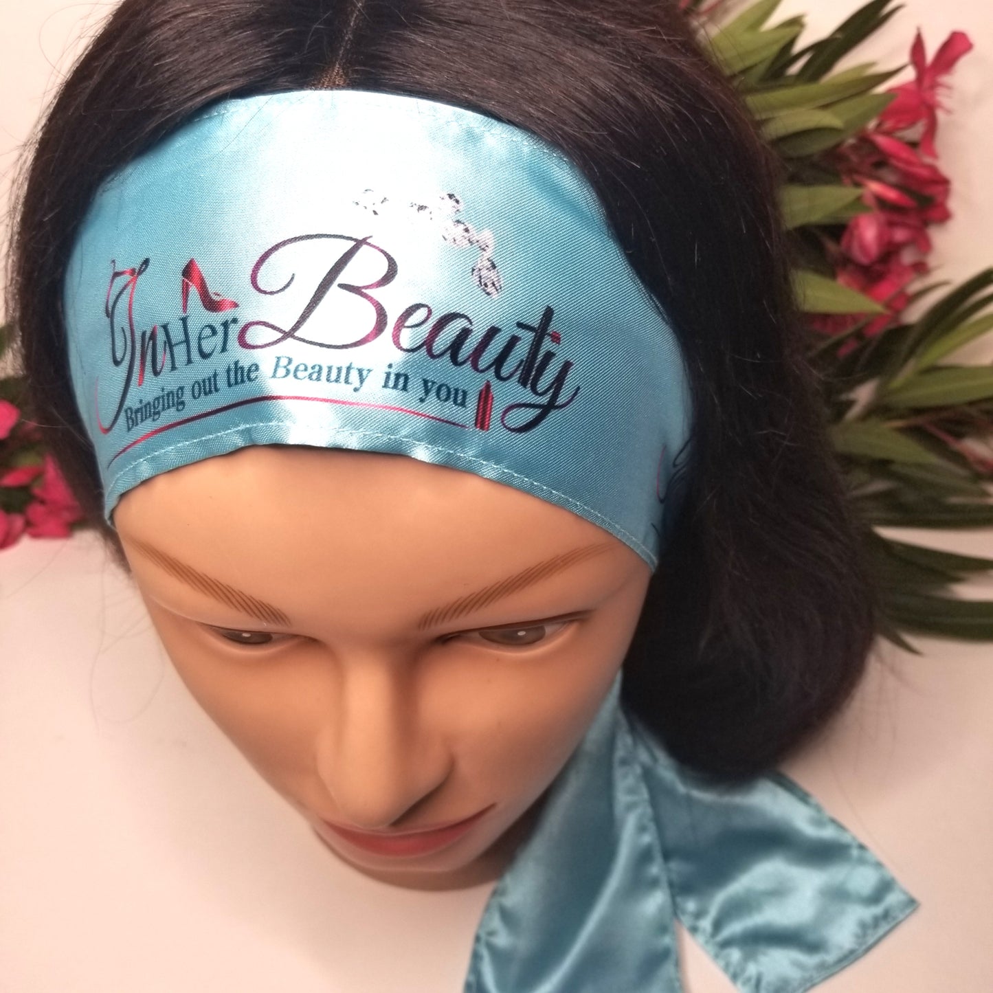 Customize Signature Satin Edge Laying Scarf for Lace Frontal Wigs, Soft Women's Satin Headband For Makeup, Facial, Sport And Yoga.