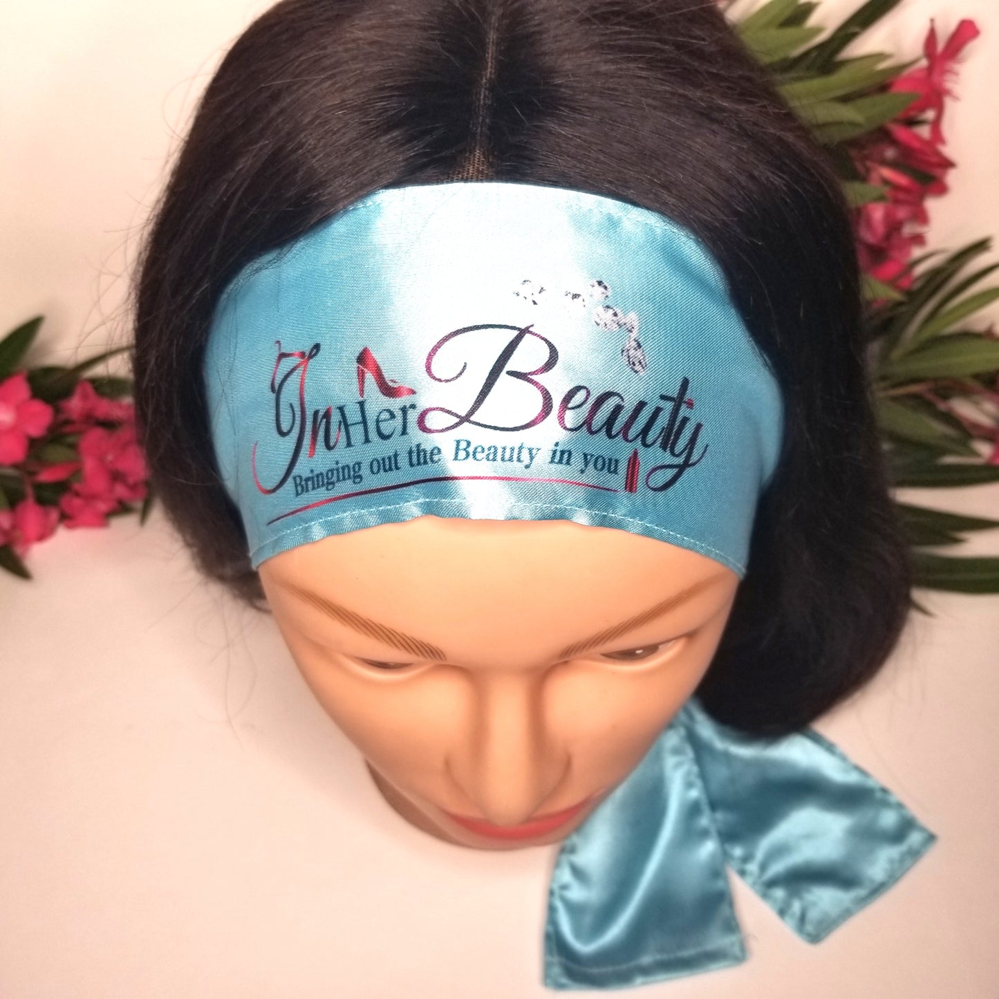 Customize Signature Satin Edge Laying Scarf for Lace Frontal Wigs, Soft Women's Satin Headband For Makeup, Facial, Sport And Yoga.