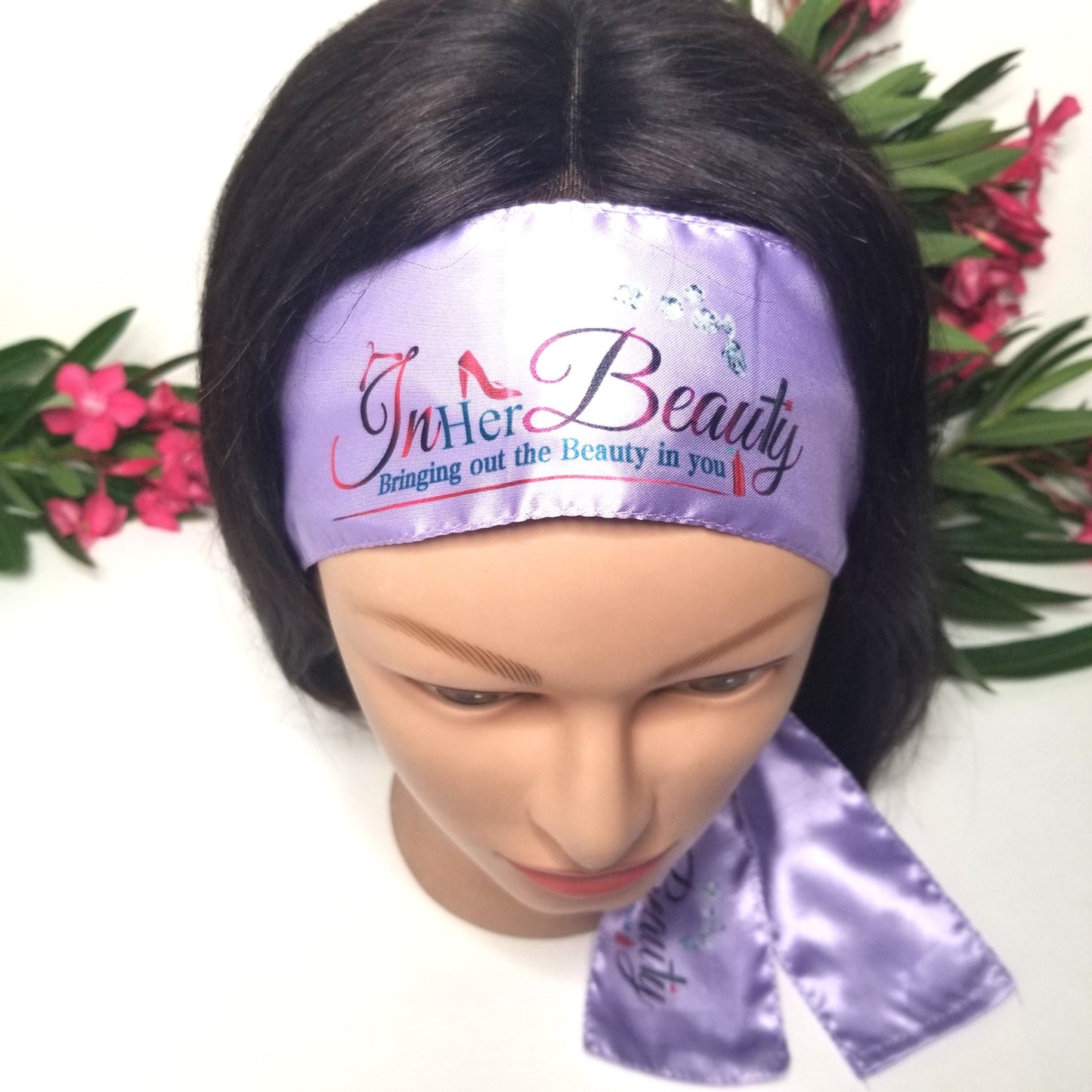 Customize Signature Satin Edge Laying Scarf for Lace Frontal Wigs, Soft Women's Satin Headband For Makeup, Facial, Sport And Yoga.