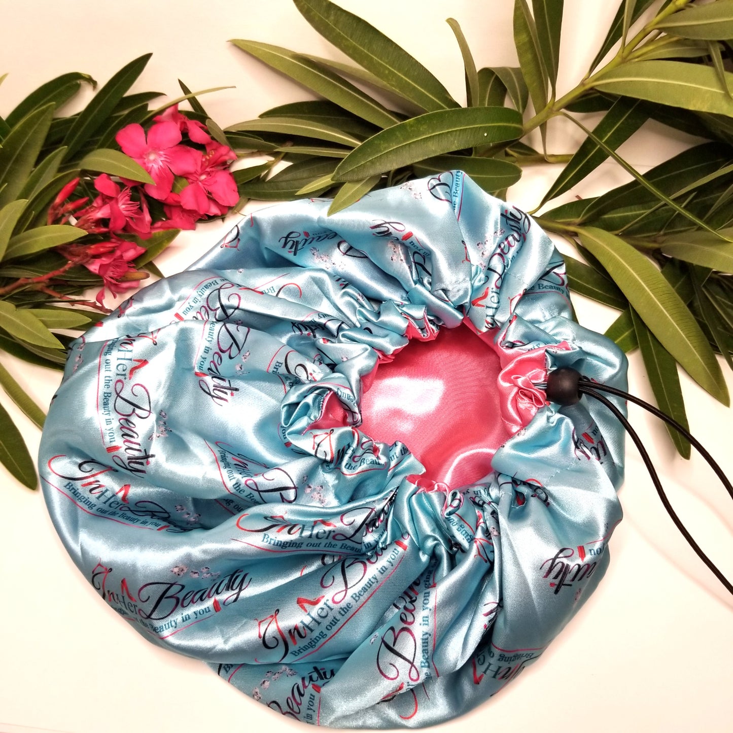 Adjustable/Reversible Large Satin Cap For Women Sleepwear. Customize Signature Bonnet (InHerBeauty)