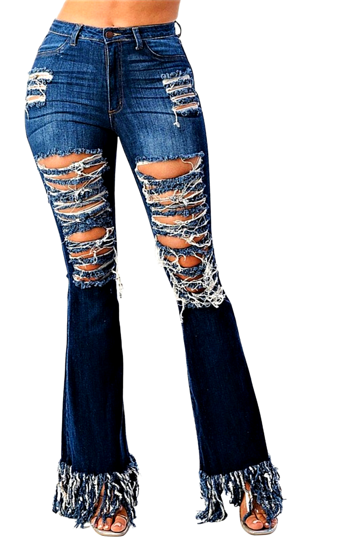 Grim Crawler DESTROYED FLARE JEANS サイズ1 Flared Distressed Jeans 